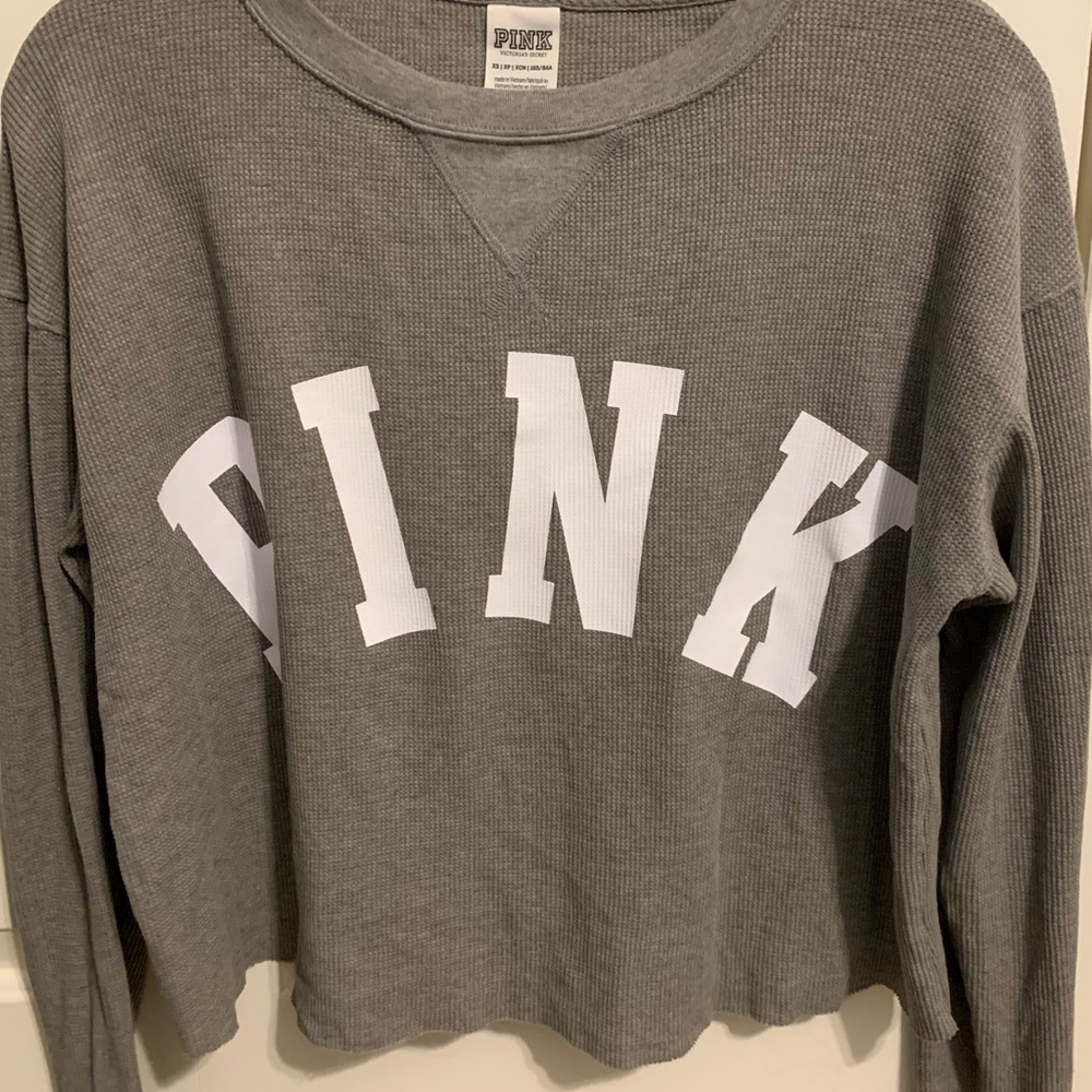 PINK cropped crew neck